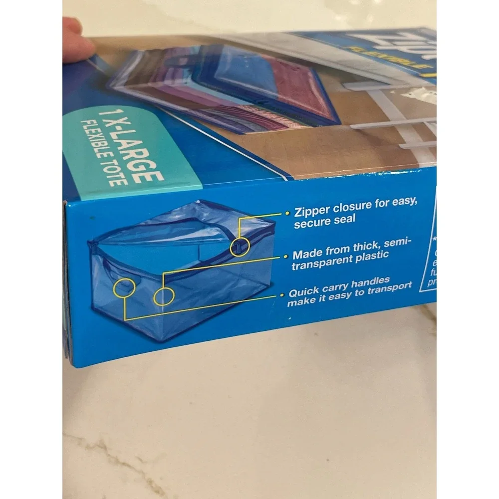 Ziploc Flexible Totes X-Large XL‎ Clear 10 Gallon Zipper Lot of 2 Open Box New